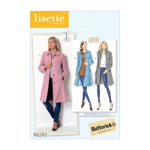 Butterick Sewing Pattern - Lisette - B6385 - Coat, Long Jacket