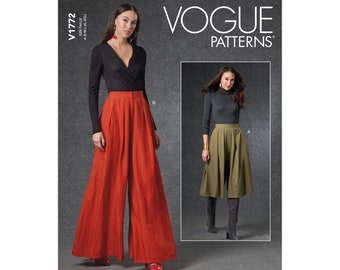 Vogue sewing pattern V1772 - wide trousers - culottes - 2 lengths