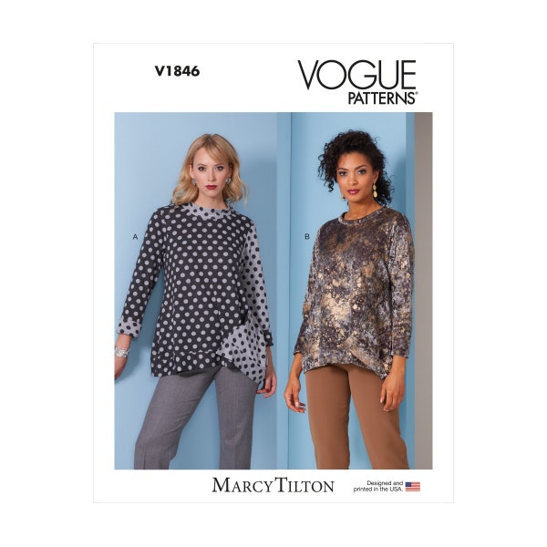 Vogue Schnittmuster V1846 - Shirt mit Materialmix - Zipfelshirt