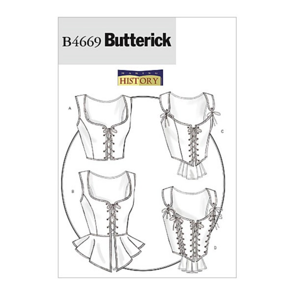 Butterick Schnittmuster - History - B4669 - Corsage, Mieder, historische Gewandung