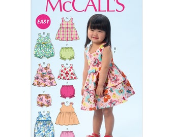 McCalls Sewing Pattern M6944 - Ruffled Dress - Bloomers - Dungarees