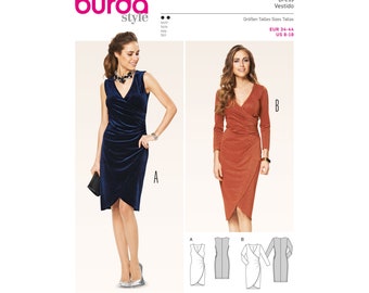 Burda Style Schnittmuster - Kleid - Jerseykleider in Wickeloptik - Nr. 6829