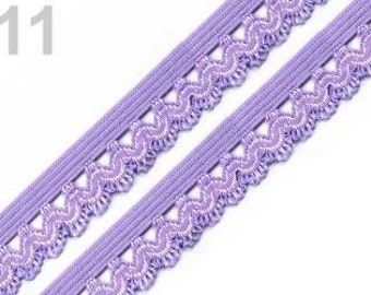 0.94 EUR / meter, 3 m frill elastic, 15 mm, lavender