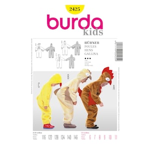 Burda Style Sewing Pattern - Costume - Carnival - Chickens - No. 2425