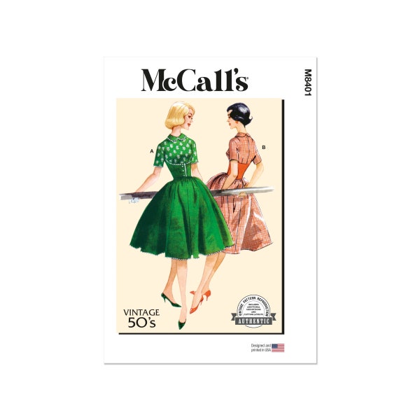 McCalls Schnittmuster M8401 - Vintage, Kleid der 50er Jahre