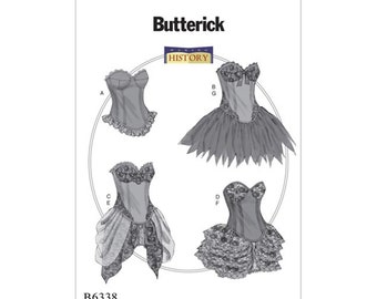Butterick Pattern - History - B6338 - Corsage, bodice, historical garb