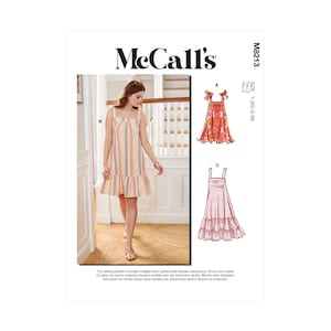 McCalls sewing pattern M8213 - Summer dress with ruffle hem - 3 variants