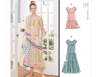 McCalls Sewing Pattern M8214 - Summer Dress with Straps or Sleeves - 3 Variants