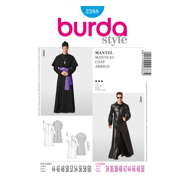 Burda stijl naaipatroon - kostuum - jas, col - nr.2388