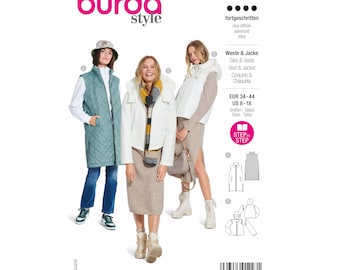 Burda Style naaipatroon nr. 5869 - gilet en jasje - klepzakken - opstaande kraag