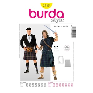 Burda Style Sewing Pattern - Costume - Highlander - Kilt - No.2515