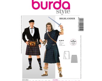 Burda Style Sewing Pattern - Costume - Highlander - Tartan Skirt - No.2515