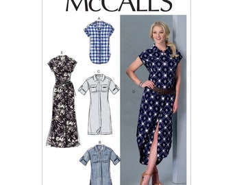 McCalls Schnittmuster M7387 - Kleid - Bluse - Hemdblusenkleid