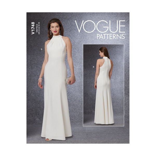 Vogue Schnittmuster V1748 - elegantes Kleid - Abendkleid - ärmellos