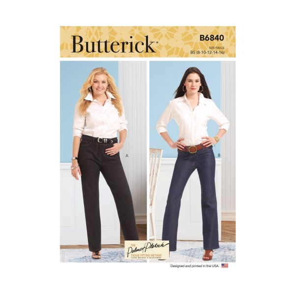 Butterick Schnittmuster - B6840 - Damenhose, Jeans