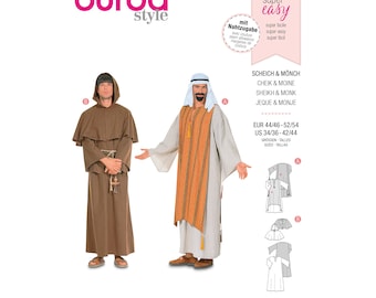Burda Style Sewing Pattern - Costume - Sheikh - Monk - Cowl - No.2822