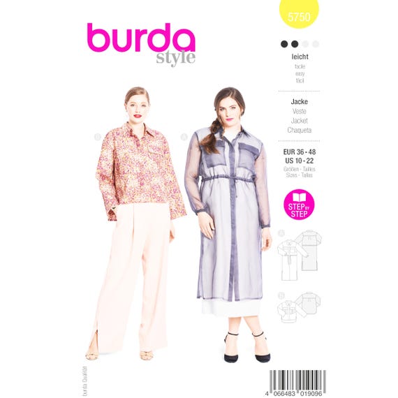 Burda Style Schnittmuster 5750 Jacke Blusenjacke