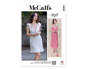 McCalls sewing pattern M8382 - summer dress with tie closure