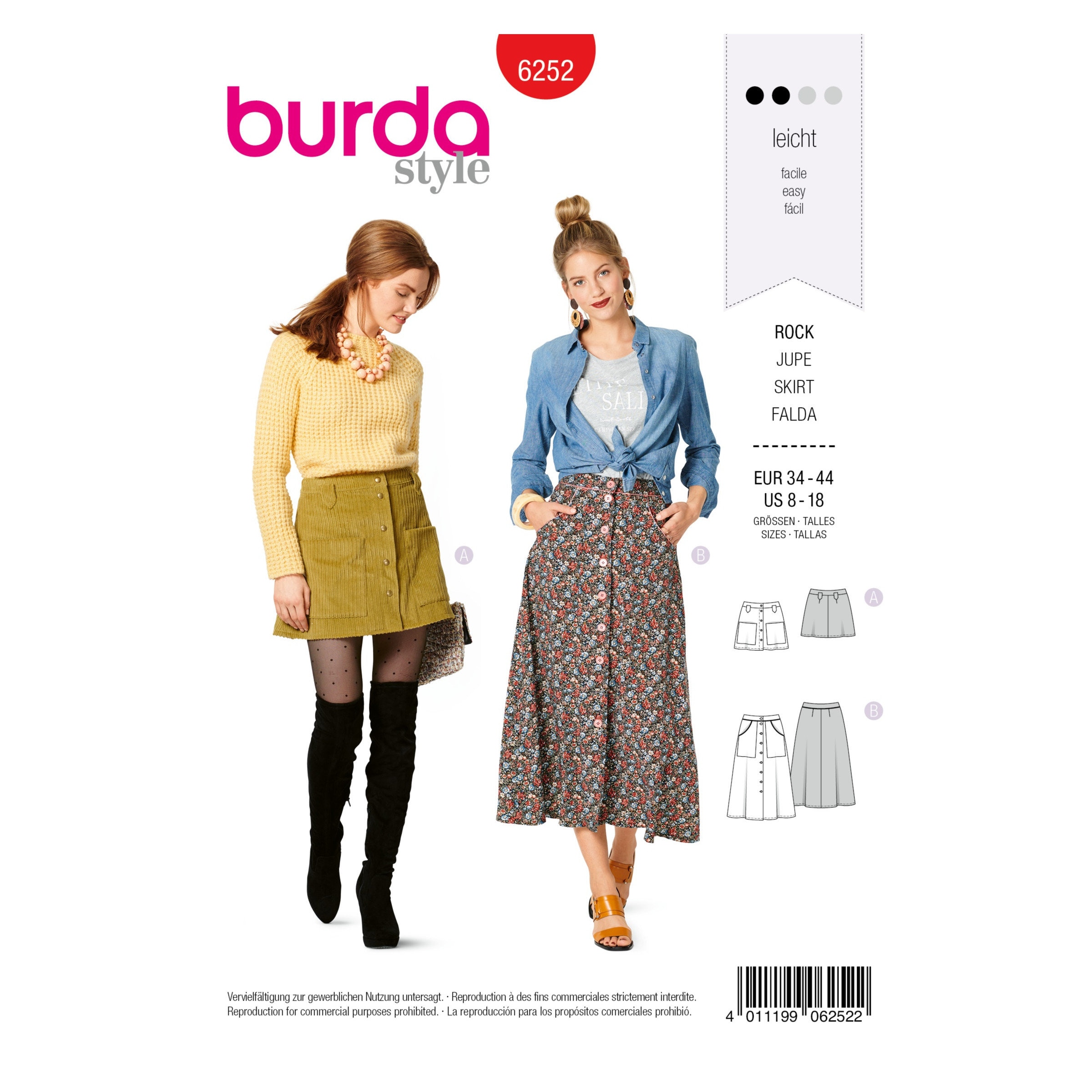 New Look N6702 Cartamodello Per Gonne Da Donna, 6 8 10 12 14 16 18