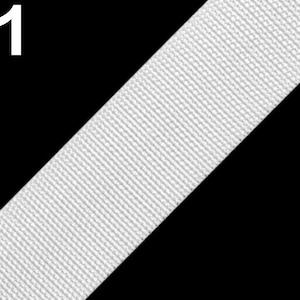 1.07EUR/meter, 3 m webbing, 30 mm, white