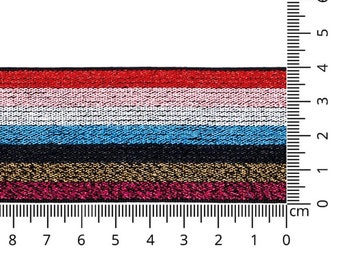 Elastikband - Gummiband - Zierband - Meterware - 40 mm - mehrfarbig