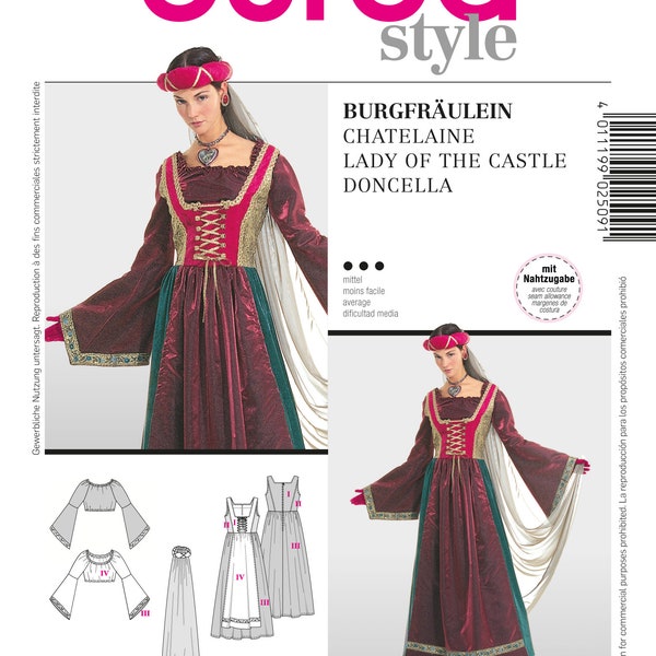 Burda Style Schnittmuster - Historisches Kleid - Burgfräulein- Jungfer - Nr.2509
