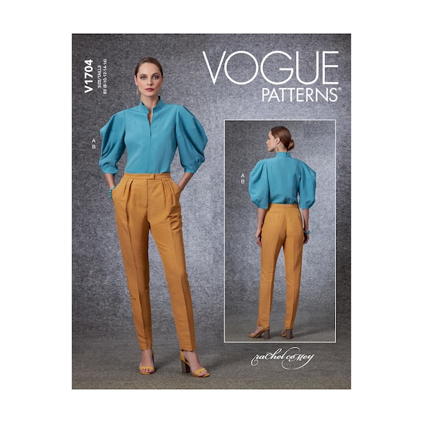 Vogue sewing pattern V1704 - combination - blouse and pants - puff sleeves