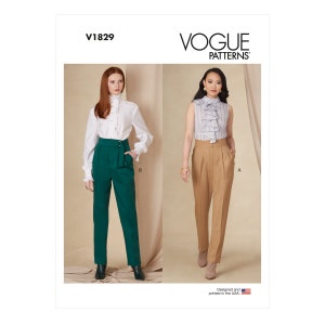Vogue sewing pattern V1829 - Pants - slim pants with wide waistband