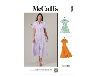 McCalls sewing pattern M8384 - casual summer dress with raglan sleeves