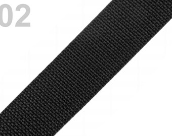 1.07EUR/meter, 3 m webbing, 30 mm, black