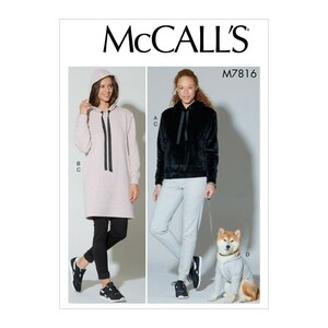 McCalls sewing pattern M7816 - Hooded sweatshirt - Leggings - Dog sweater