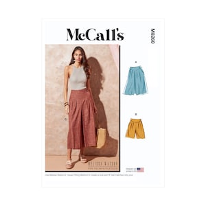 May include: A sewing pattern for women's culottes with three different styles. The pattern includes a blue, yellow, and red pair of culottes. The pattern is from McCall's and is designed by Melissa Watson for Palmer/Pletsch. Use Melissa Watson's Tissue Fitting Method to create a look and fit that matches only you!