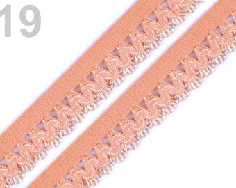 0.94 EUR/meter, 3 m ruffled rubber, 15 mm, apricot