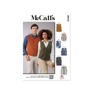 Peut inclure: Un patron de couture pour gilets, avec huit styles différents. Le patron comprend un code QR pour un tutoriel vidéo. McCall's M8442.