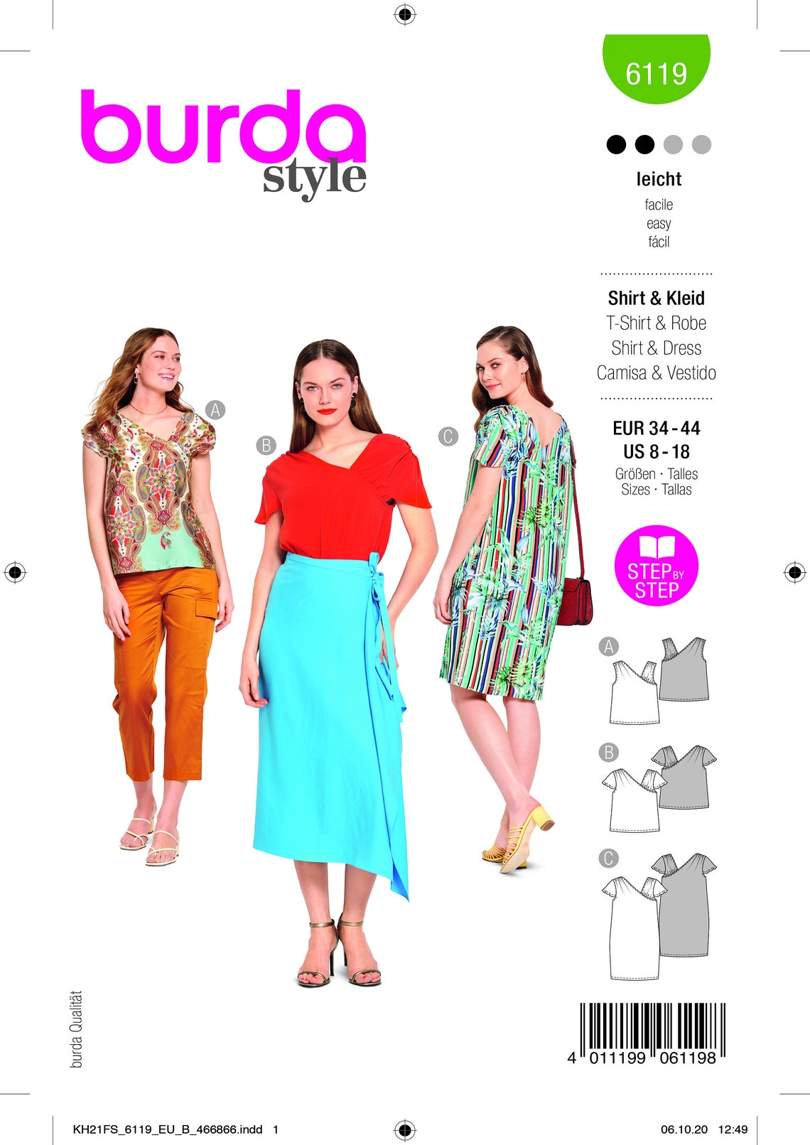 Burda Style Schnittmuster Shirts und Kleid asymmetrisch Etsy Schweiz