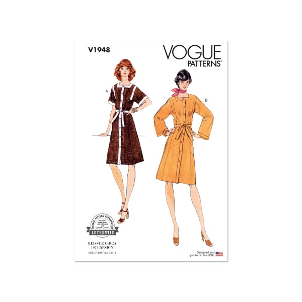 Vogue sewing pattern V1948 - vintage dress from 1974