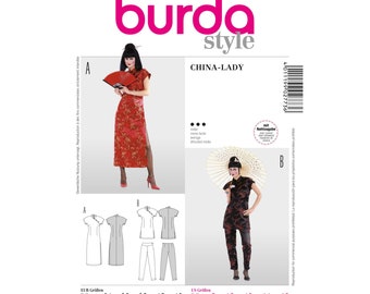 Cartamodello Burda B6866 Per Abito Da Sera - 19x13 Cm, 3 Stili Con O Senza Maniche | Per Tessuti Elastici - Foto 9