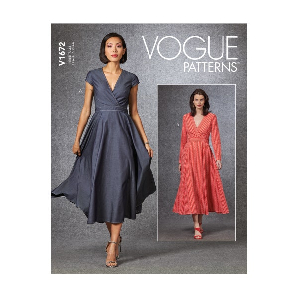 Vogue Schnittmuster V1672 - Kleid - Wickeleffekt - angesetzte Taille