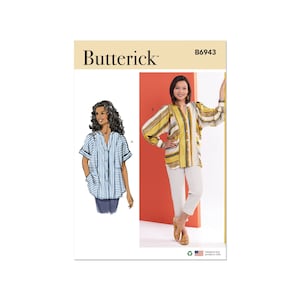 Butterick Schnittmuster - B6943 - legere Bluse mit weitem Ärmel