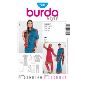 Burda sewing pattern - Sari - Indian & Maharanne - No. 7701