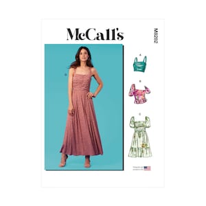 McCalls sewing pattern M8282 - Dress with smocked top, blouse