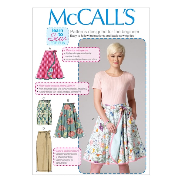 McCalls Sewing Pattern M7129 - Skirt - Wrap Skirt