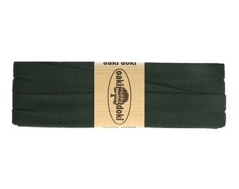 1.50EUR/ meter, 3 m bias binding, jersey, 20 mm, dark green, 928