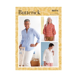 Butterick sömnadsmönster - B6816 - sportig blus med ståkrage