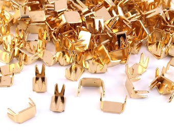 20 end pieces - stoppers for zippers 5 mm below - gold