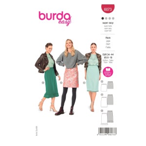 Burda Style Pattern No. 6073 Skirt 3 lengths Rubber waistband, narrow shape image 1