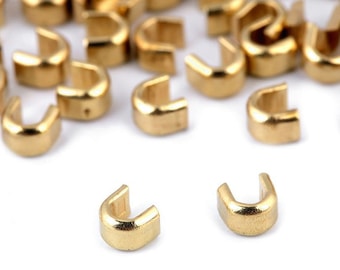 20 end pieces - stoppers for zippers 5 mm at the top - gold