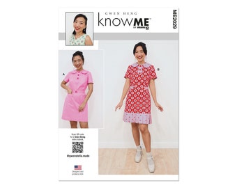 knowME Schnittmuster - ME2029 - Kleid, mit Bubikragen und aufgesetzter Knopfleiste