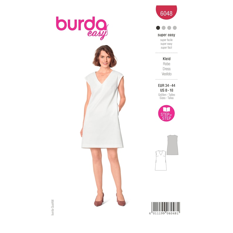 Burda Style Schnittmuster Nr. 6048 Shiftkleid mit V-Ausschnitt Bild 1