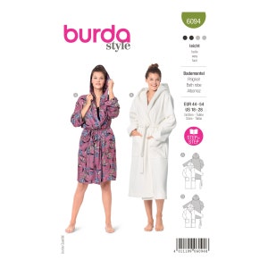 Burda Style sewing pattern no. 6094 - Bathrobe with hood - patch pockets